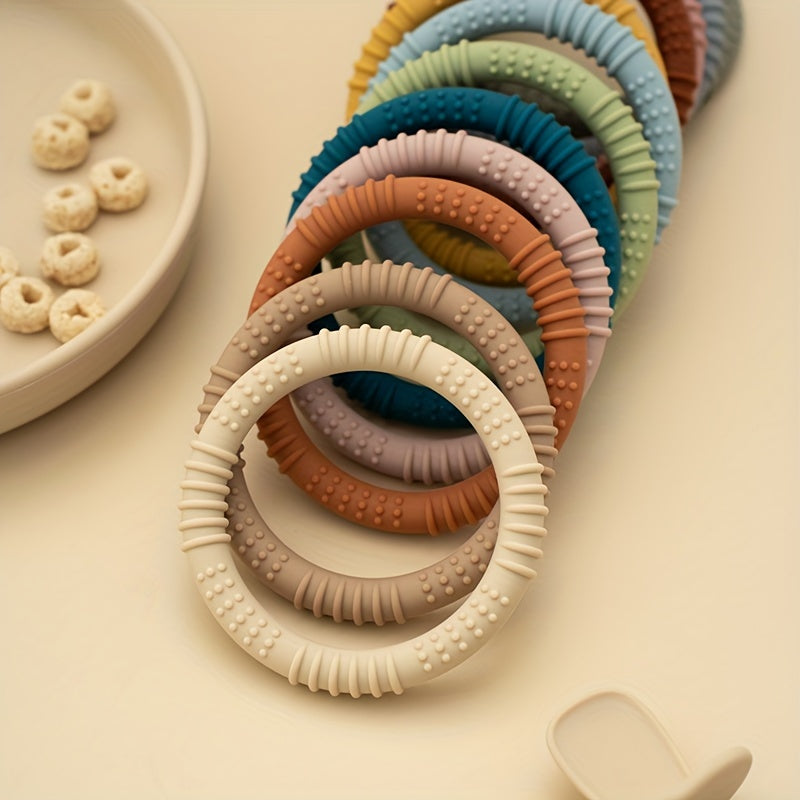 Baby Teether Rings Multi-Color Silicone BPA-Free for Infants and Toddlers