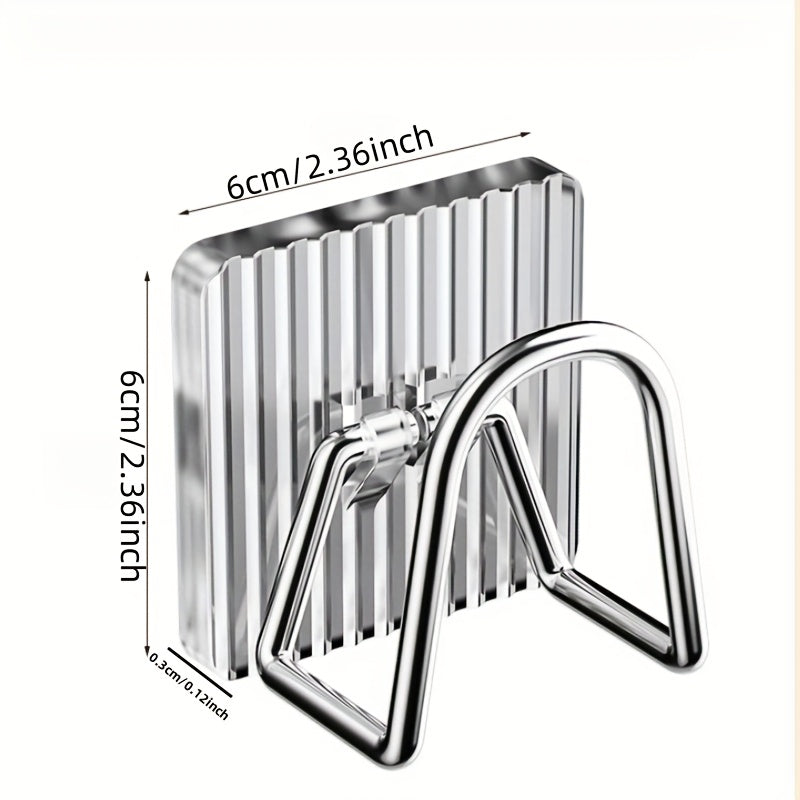 Wall-Mounted Acrylic Stainless Steel Kitchen Sponge Holder with Towel Rack