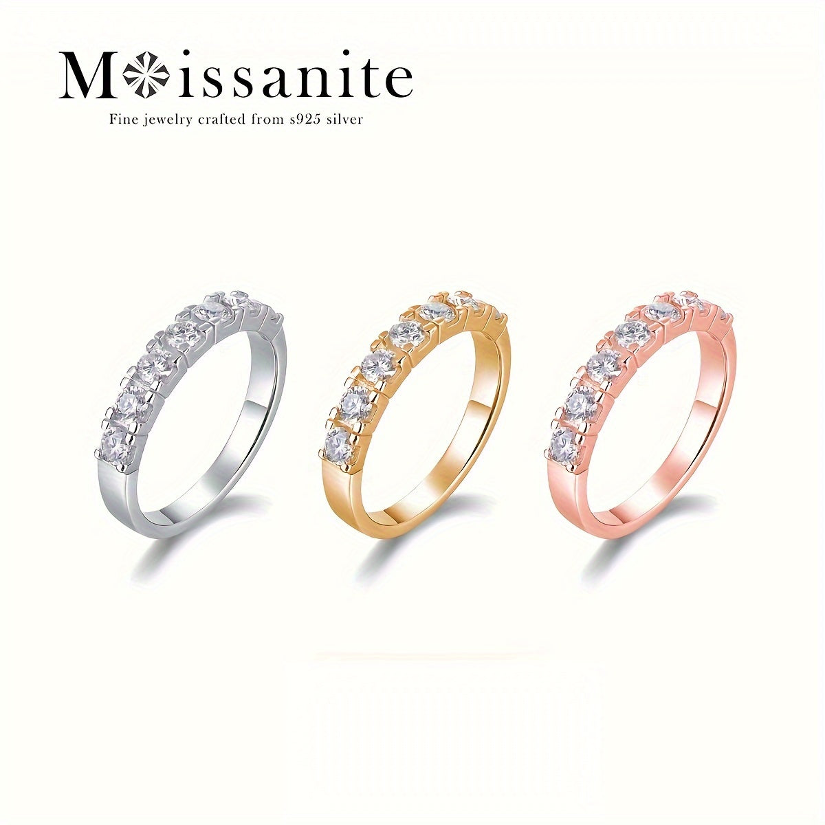 Unisex Sterling Silver Moissanite Ring 0.7 Carat Engagement Wedding Party Gift