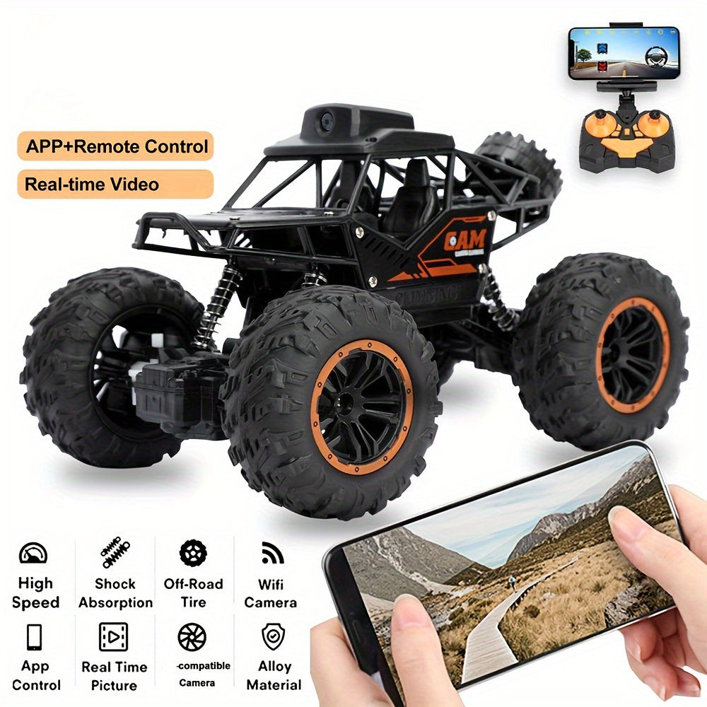 Coche RC inalámbrico con cámara 720P, control remoto WiFi con detección de gravedad para niños de 6+