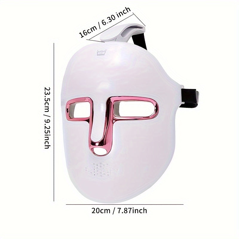 7-Color Light Face Mask for Skincare Facial and Neck Treatment Rechargeable LED Therapy