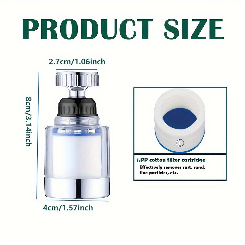 Rotating Sink Faucet Filter for Kitchen and Bathroom Heavy Metal Removal Hard Water Softening