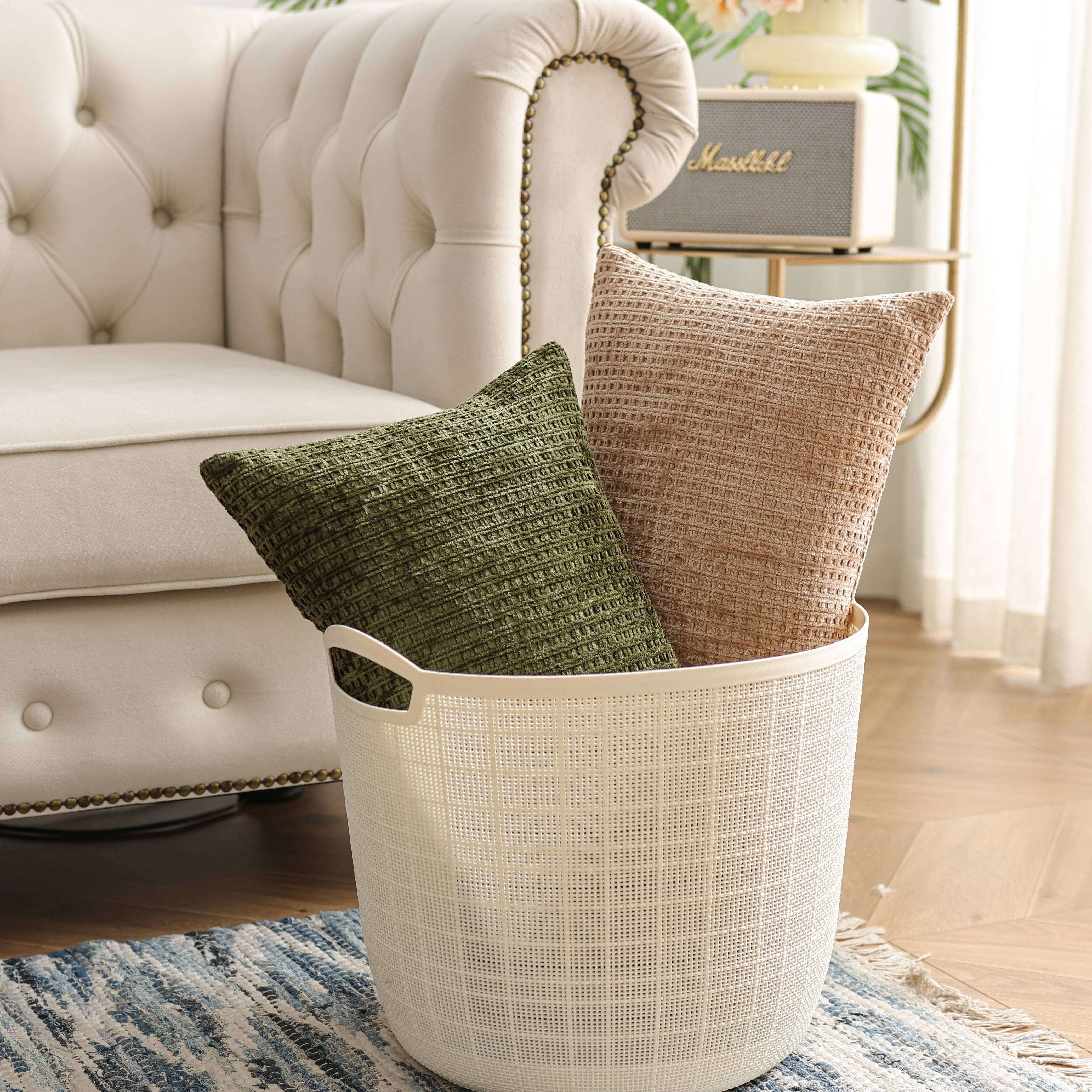 Plaid Velvet Pillowcase Geometric Pattern Soft Cushion Cover for Sofa Bed Bedroom