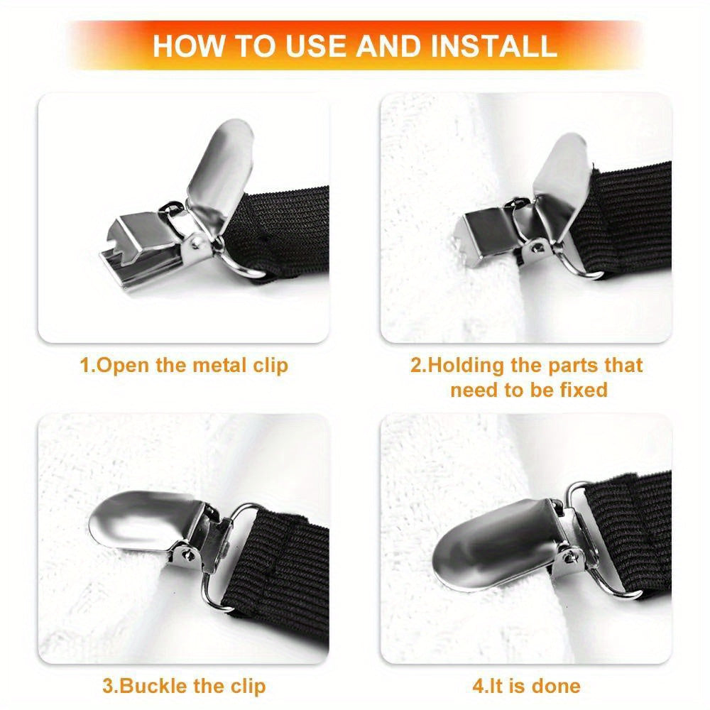 Set of 2 Adjustable Bed Sheet Clips for Deep Mattresses and Thick Bedding