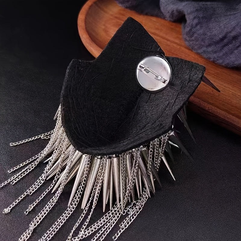 Men's Punk Rock Leather Accessories with Studs Epaulettes Tassels and Retro Style