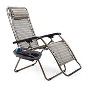 Bandeja con portavasos para sillón de gravedad cero negro con soporte para teléfono y tableta