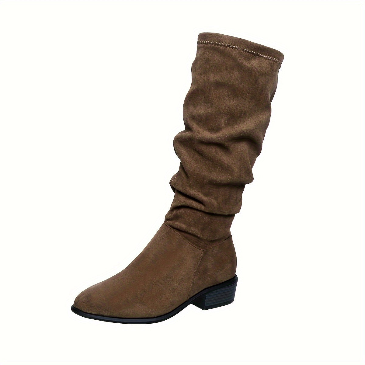 Women's Knee-High Boots Solid Color All-Season Fabric Flannel Lining