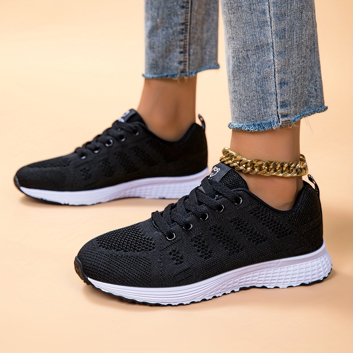 Zapatillas de running ligeras y transpirables para mujer con suela antideslizante negro rosa