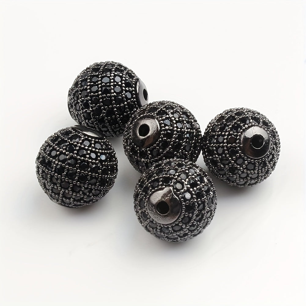 Set of 3 Cubic Zirconia Ball Charms 6/8/10mm for Bracelet Making