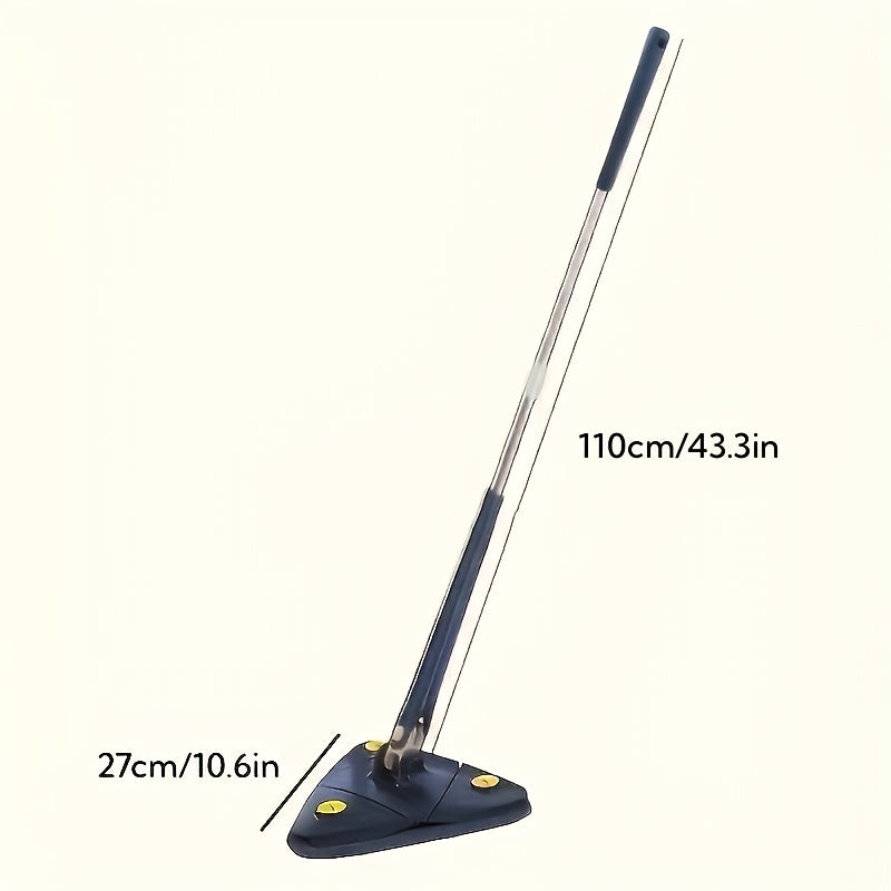 360-Degree Rotating Triangle Mop with Telescopic Handle and Microfiber Pad