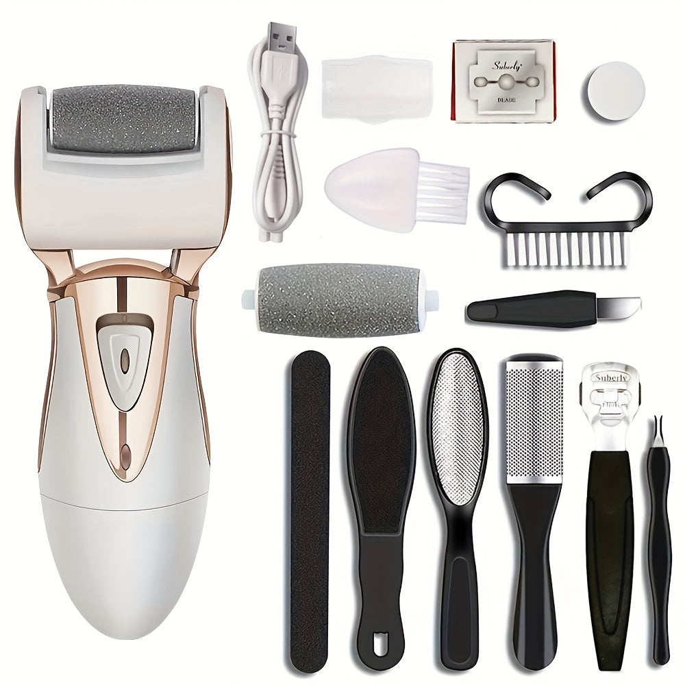 Rechargeable Electric Foot File Callus Remover Kit with Nickel Battery for Smooth Feet