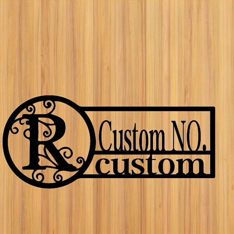 Oq metall misdan yasalgan eshik belgisi, oilaviy nom bilan, ichki va tashqi foydalanish uchun