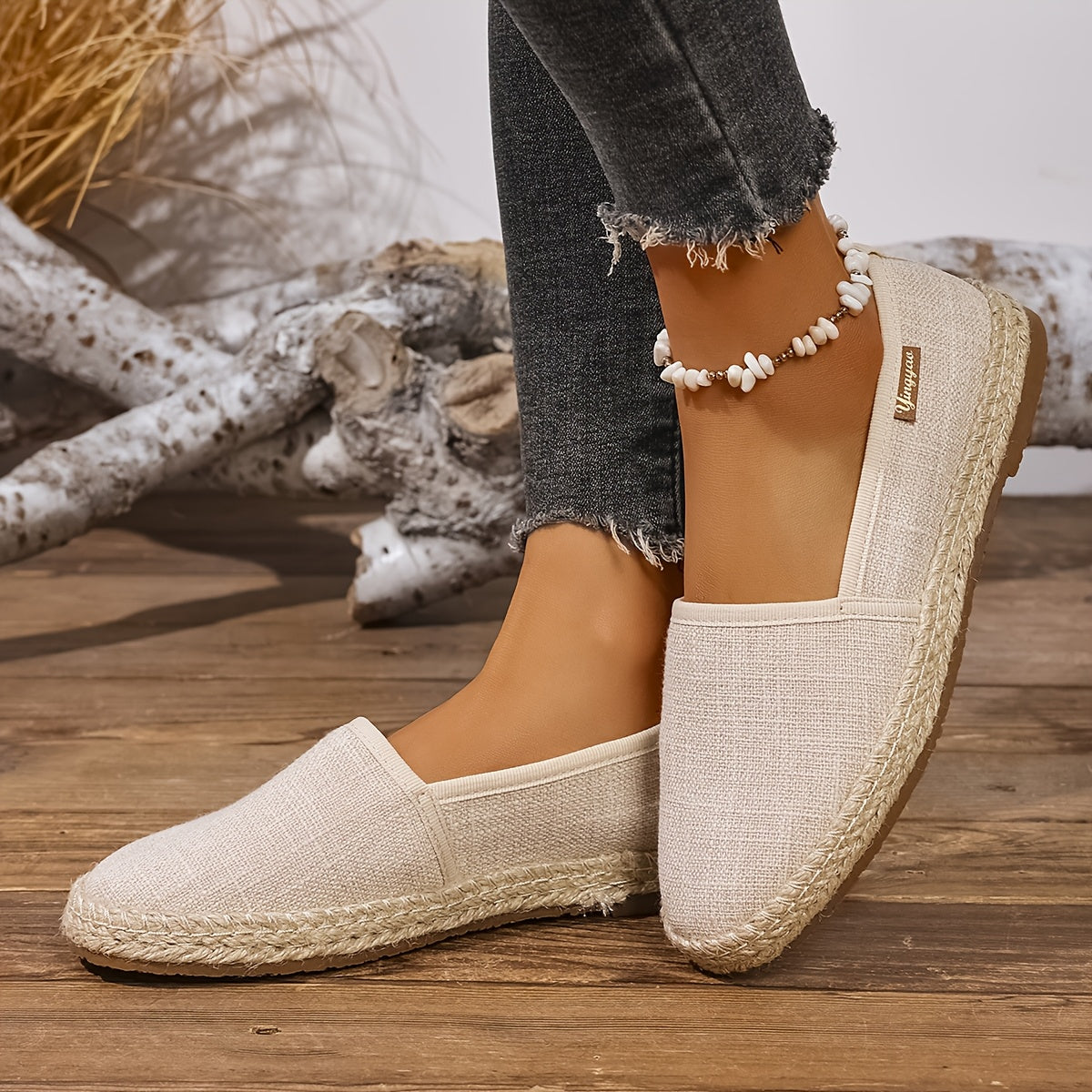 Women’s Solid Color Flat Shoes Loafers Breathable Casual Loafers for All Seasons