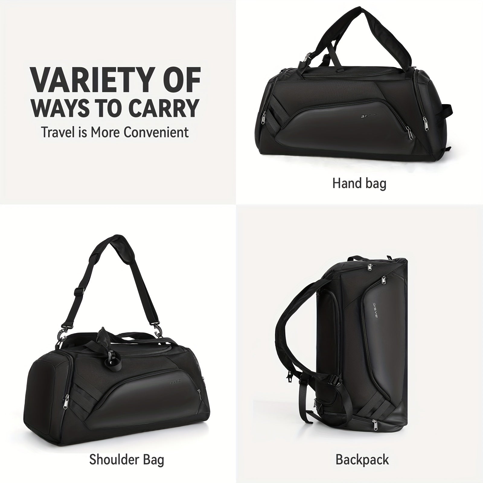 Waterproof Nylon Gym Bag with Wet Dry Separation for Travel and Fitness