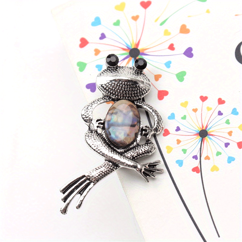 Minimalist Frog Brooch Alloy Enamel Vintage Animal-Shaped Jewelry Accessory