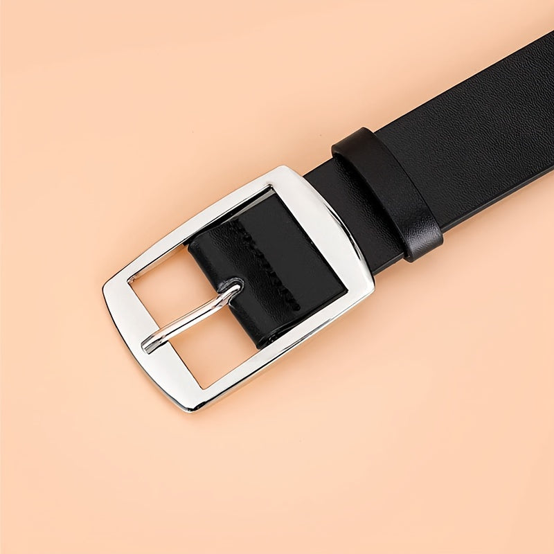 Women's Leather Belt with Square Buckle for Casual, Formal, and Beach Wear