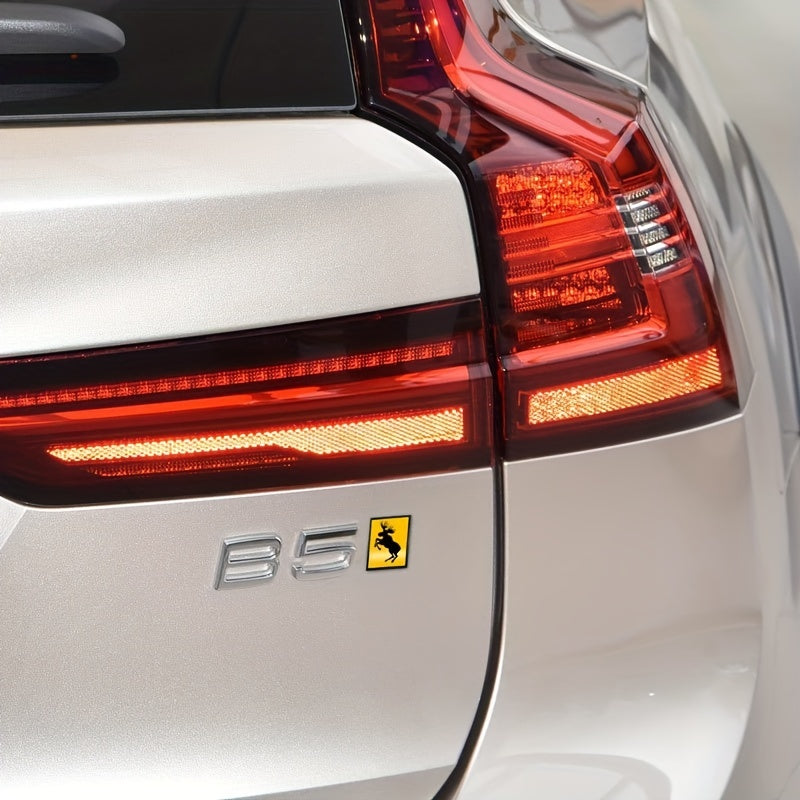 Moose Emblem Metal Sticker for Car Trunk Decal Auto Body Badge, Swedish Flag