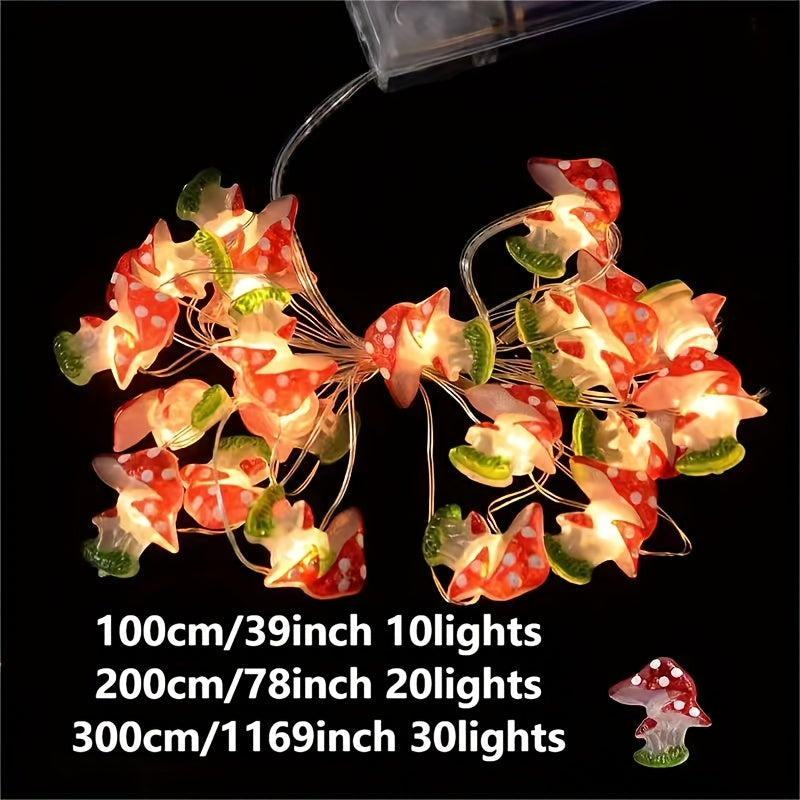 Battery-Powered Mushroom Copper Wire Light for Easter Holiday Decorations in Restaurants