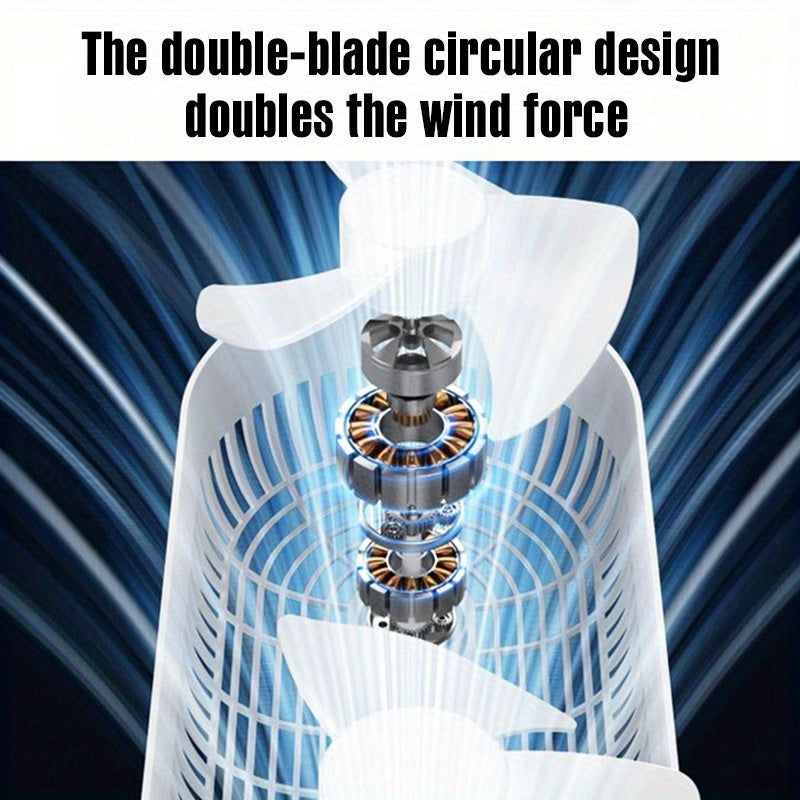 Portable USB Cooling Fan with 5 Speeds Digital Display Rechargeable Mini Desktop Fan for Home Office Travel Outdoor