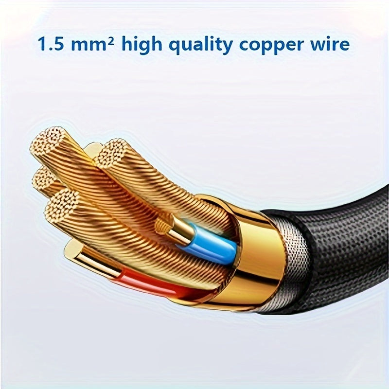 8-in-1 Quvvatli rozetka, 4 USB port va 4 AC rozetkali, 179.83cm sim bilan uy, ofis va maktab uchun