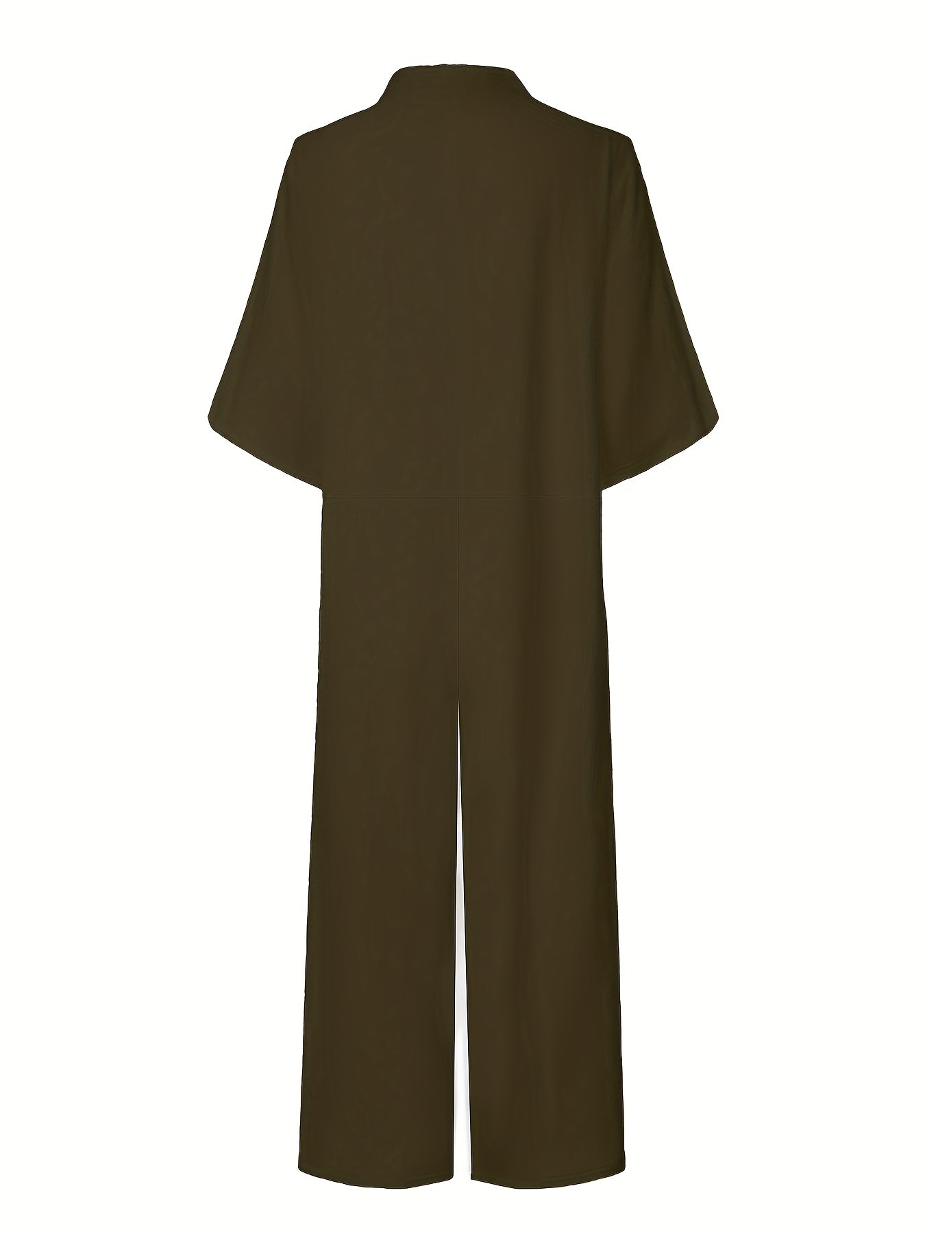 Women's Plus Size Casual Jumpsuit Black Wide-Leg Spring Summer