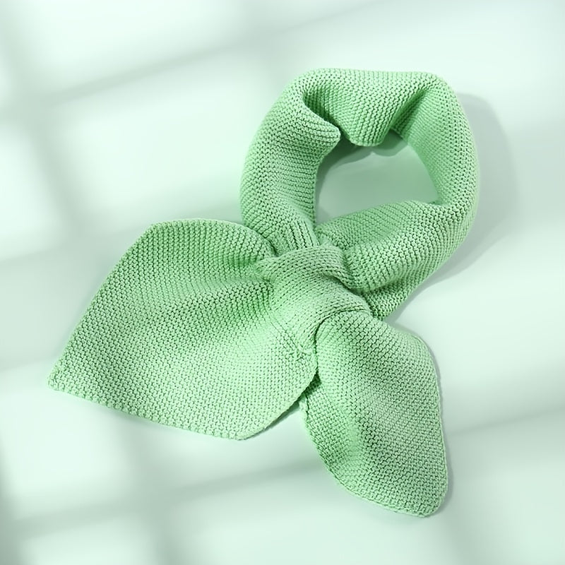 Ayollar uchun qattiq rangli to'qilgan o'zaro bog'langan sharf, qishki issiq aksessuar