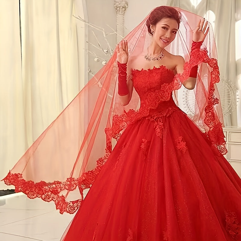 To'y qiz to'yiqlari tizzasi 152.4cm Qo'lda yuvish uchun romantik aksessuar