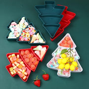 Plastic Christmas Tree Snack Tray for Parties and Gifting