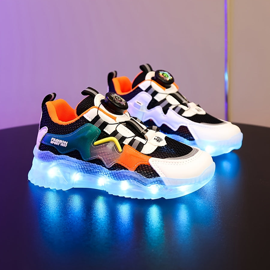 Kids' LED Sneakers for Boys and Girls Breathable Mesh Light Up Shoes with Color Changing and USB Charging