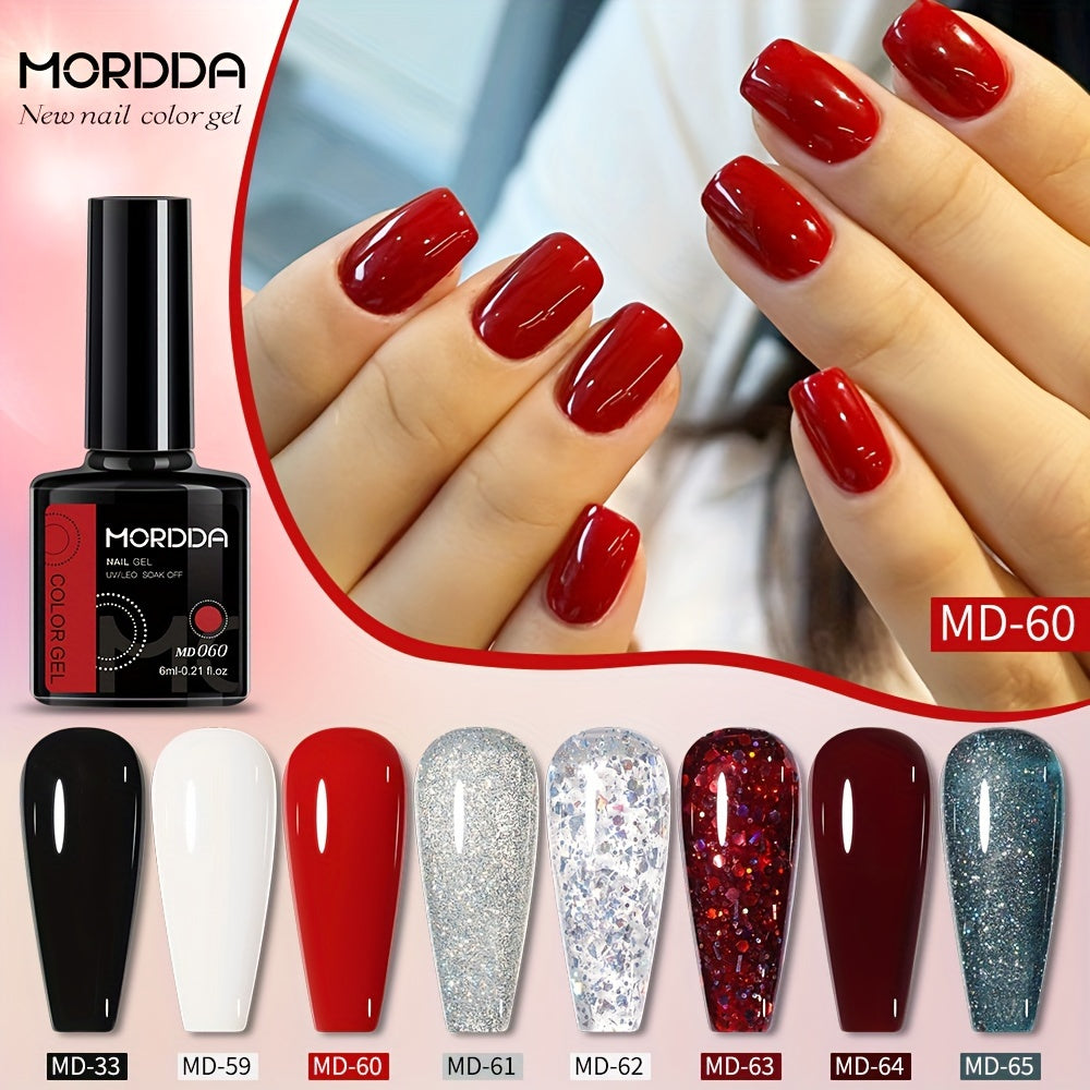 8Pcs Nail Polish Set Color Gel Glitter UV LED Manicure Kit Autumn Winter 2024