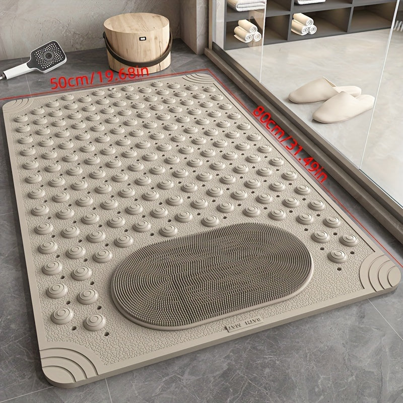 Anti-Slip Shower Mat with Drain Holes and Suction Cups for Bathroom Safety