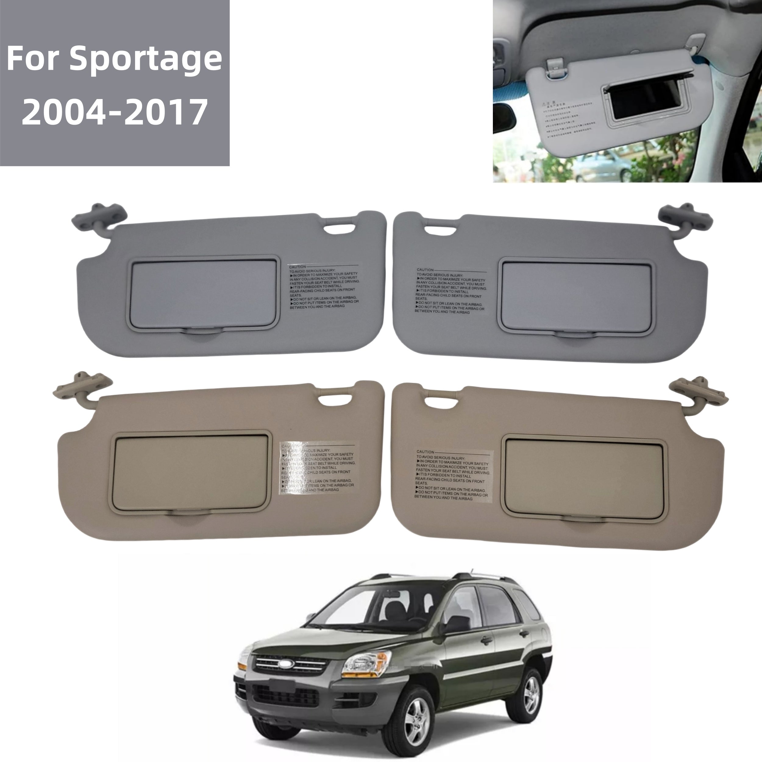 Car Sun Visor for Kia Sportage 2004-2017 Left Driver Right Passenger Sunshade