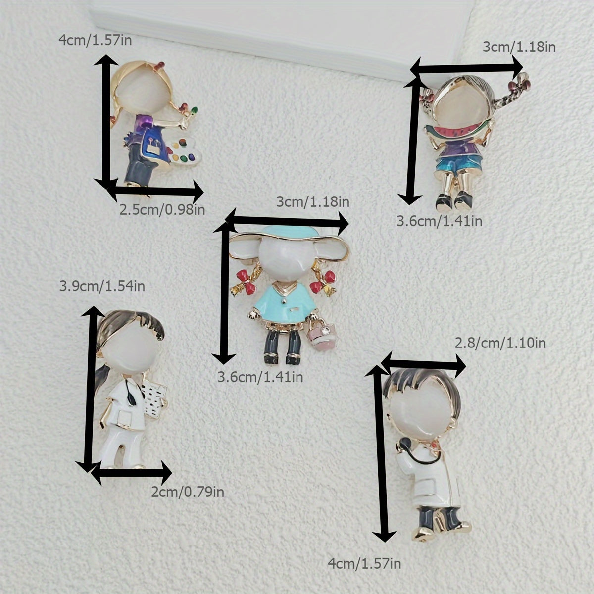 Set of 1/2/3 Elegant Enamel Alloy Brooch Pins for Sweaters Shirts and Suits