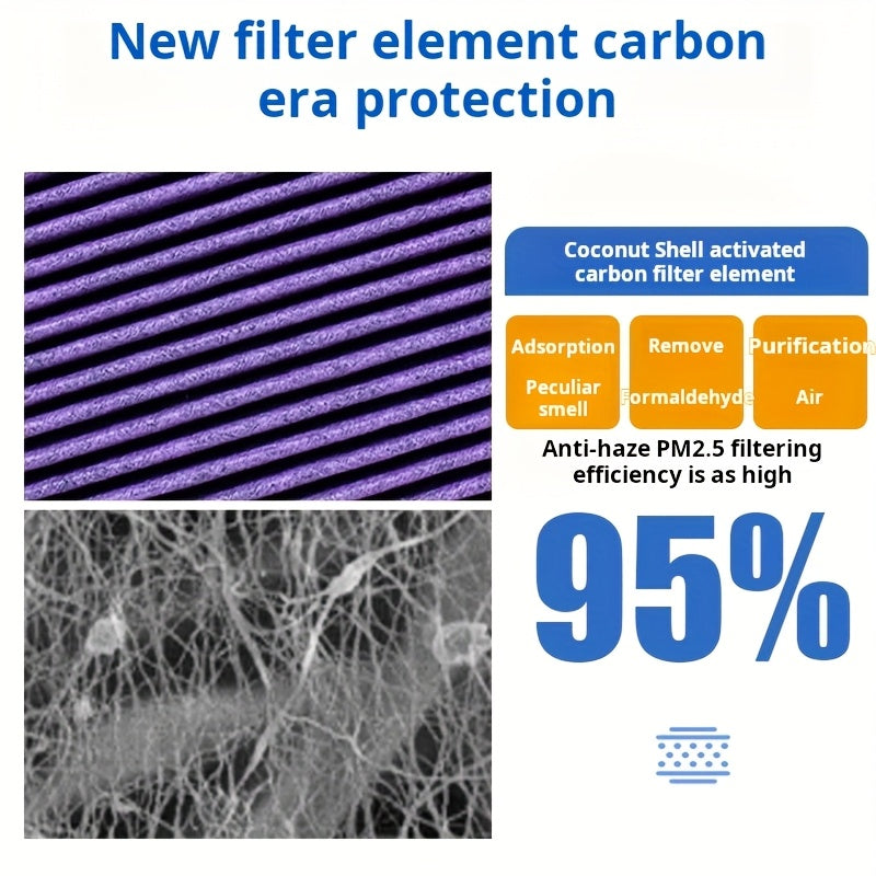 2 dona kabina havo filtri faol uglerod formaldehiddan tozalash uchun Tesla Model 3