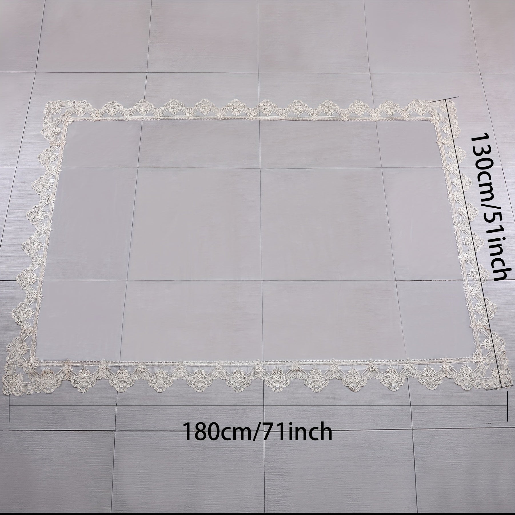PVC Square Table Cover Non-Slip Lace Border for Kitchen Restaurant Party Home