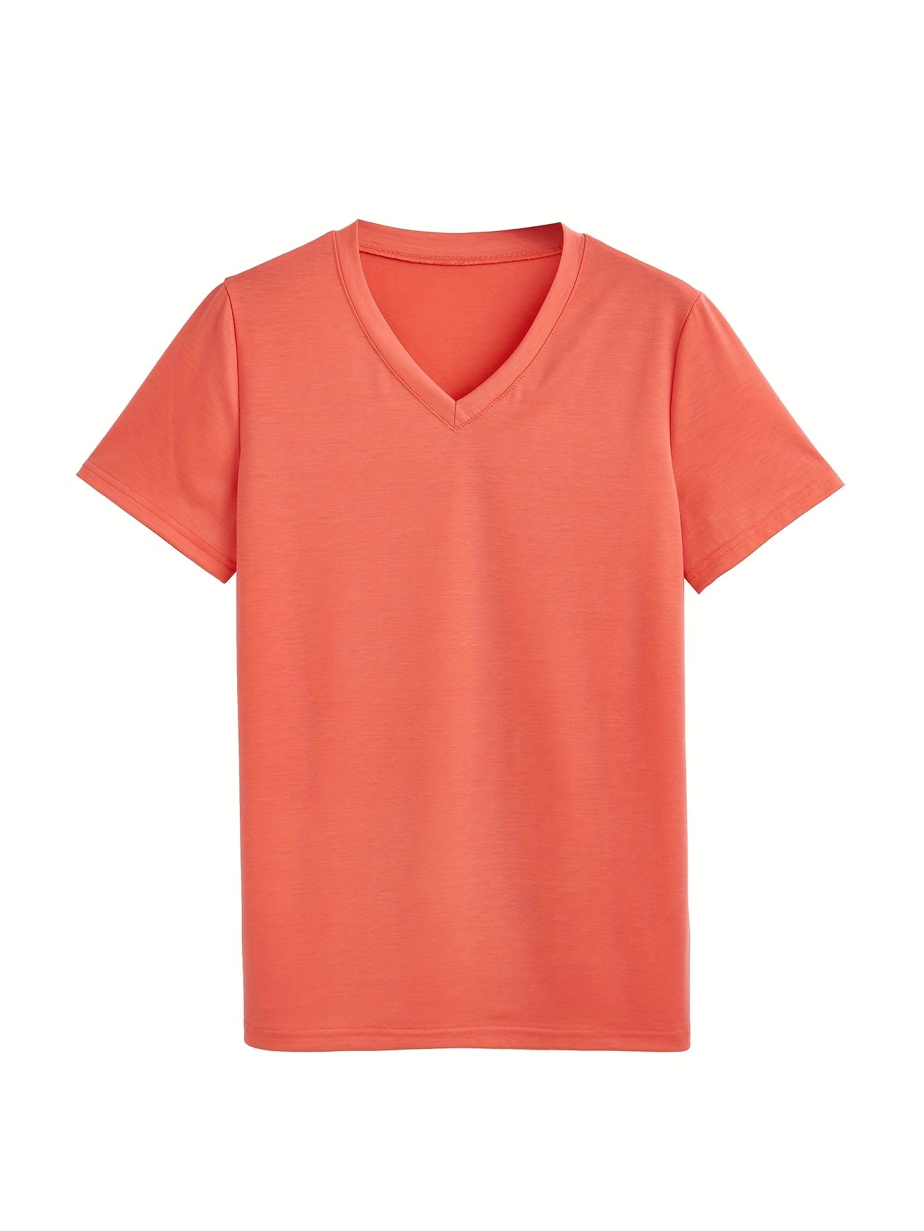 Women's Plus Size Solid V-Neck Short Sleeve 5-Piece Set