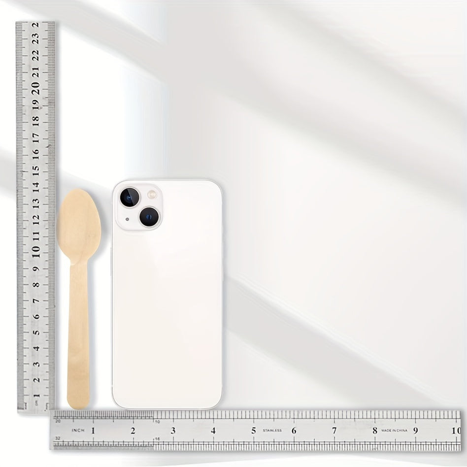 Set of 100 Disposable Birch Wood Tableware with Wooden Spoons for Parties and Events