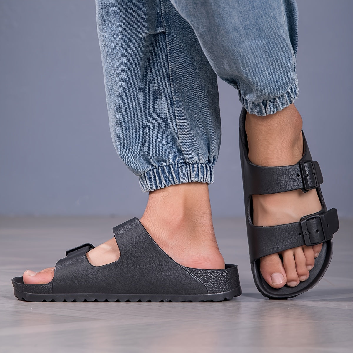 Ayollar uchun sozlanadigan tokchali tashqi flip-floplar, kundalik ichki va plyaj flip-floplari