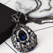 Zamonaviy Uzoq Sviter Marjon, Qadimiy Charm va Suv Tomchisi Pendanti bilan - Mis va Kubik Zirconiya Toshlaridan Iborat, Norasmiy va Partiya Kiyimlari Uchun Ideal