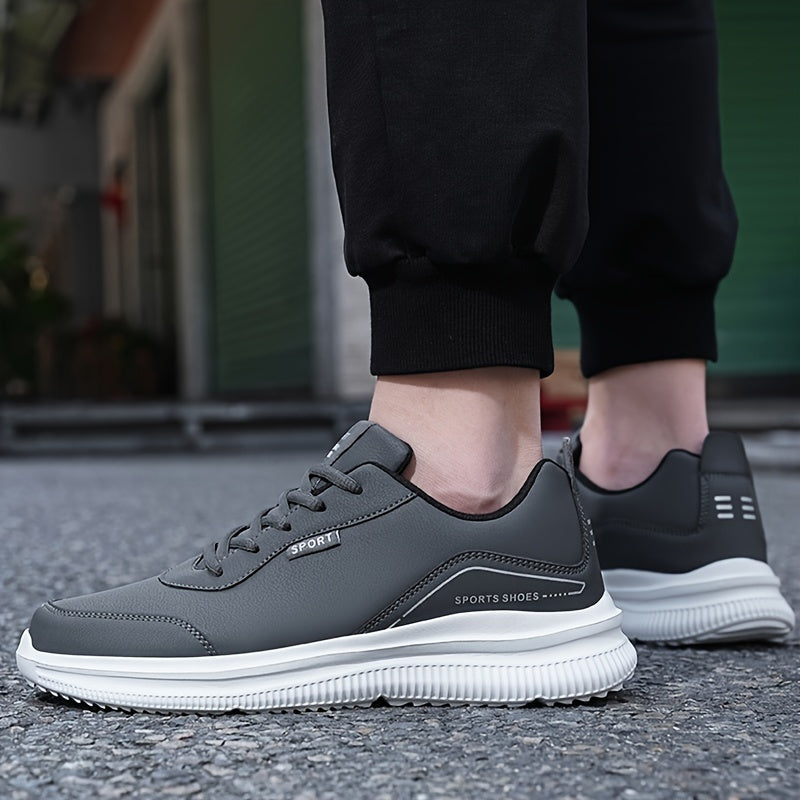 Мужские черные легкие кроссовки из PU и MD с шнуровкой для спорта и путешествий, размеры 39-48