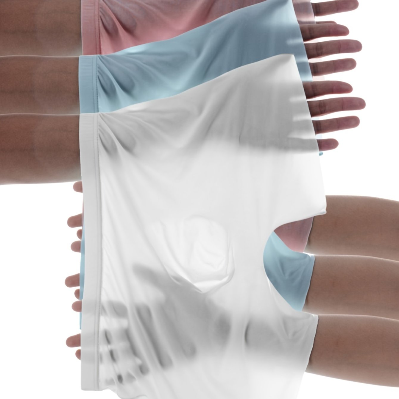 Pack de 3 bóxers semi-translúcidos para hombre de algodón-poliéster transpirable con elastano