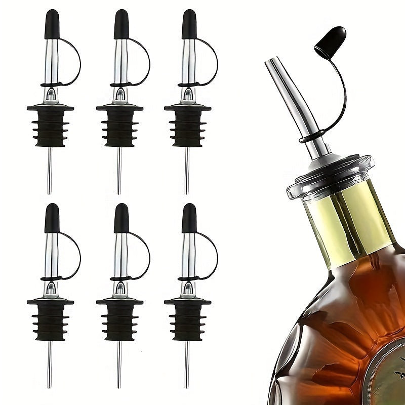 Set of 4 6 8 12 24 Bar Pourer Spouts with Dust Cover for Liquor Oil