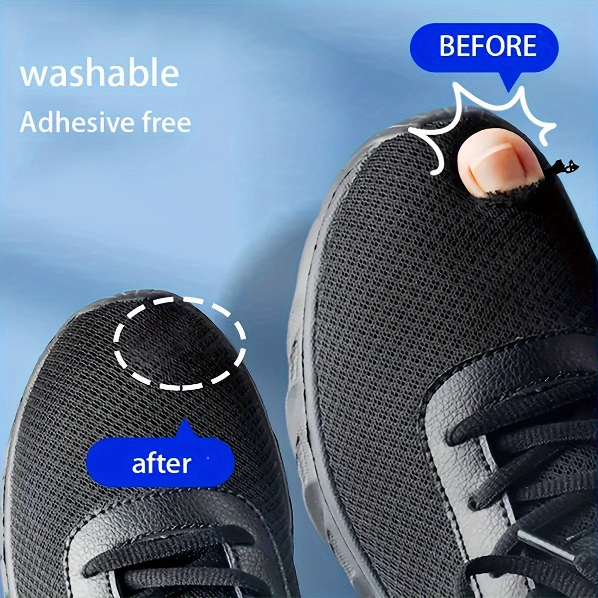 6-Pack Mesh Fabric Shoe Repair Patches for Sneakers Tear & Wear Fix