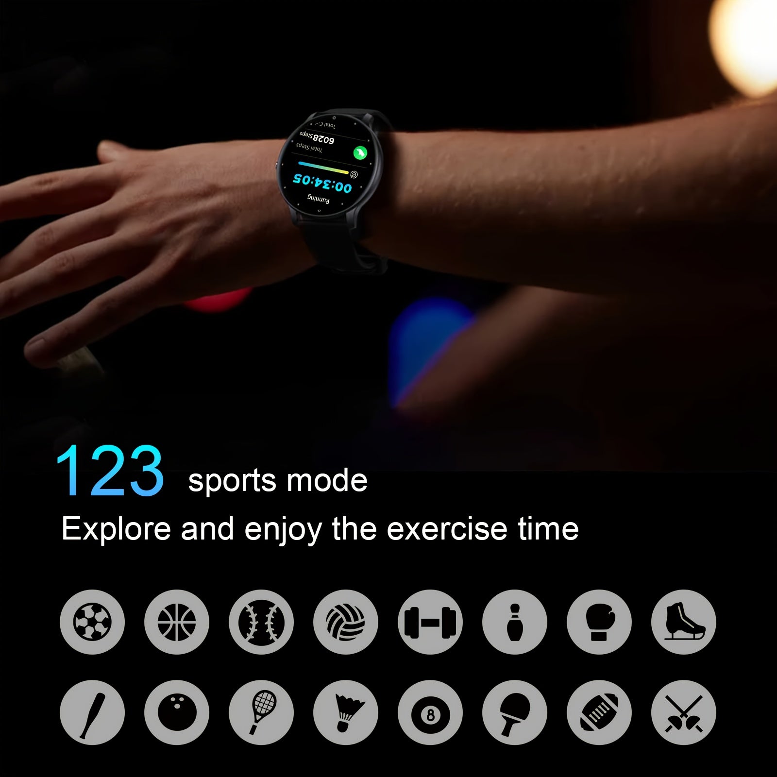 Smartwatch for Men and Women 1.28 Inch HD Touchscreen Fitness Tracker Pedometer Calories Waterproof IP67