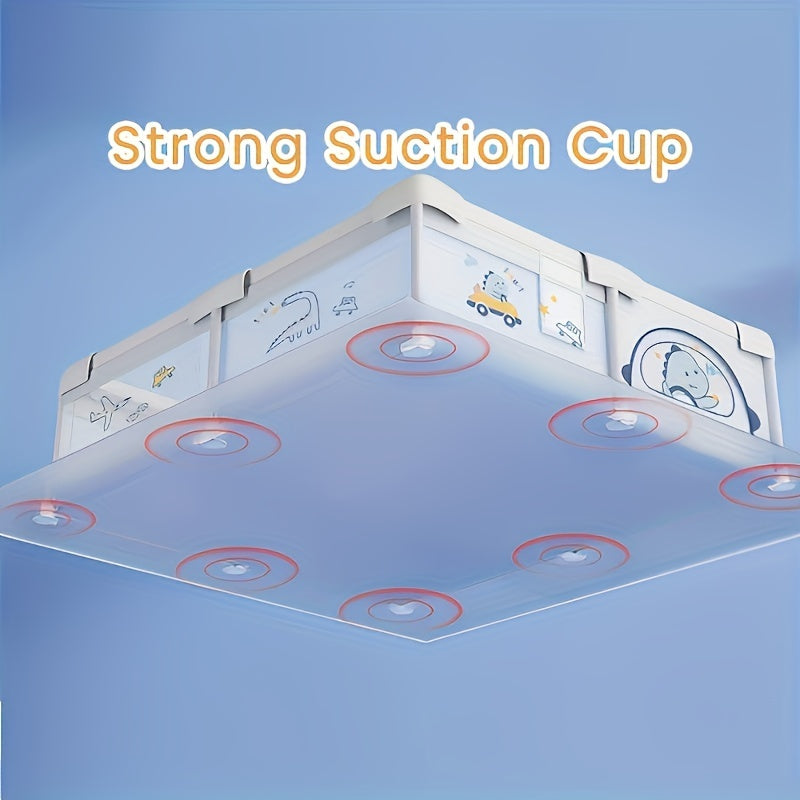 Large Indoor Outdoor Game Enclosure with Pull Handle Door Safety Guardrail and Anti-Slip Bases