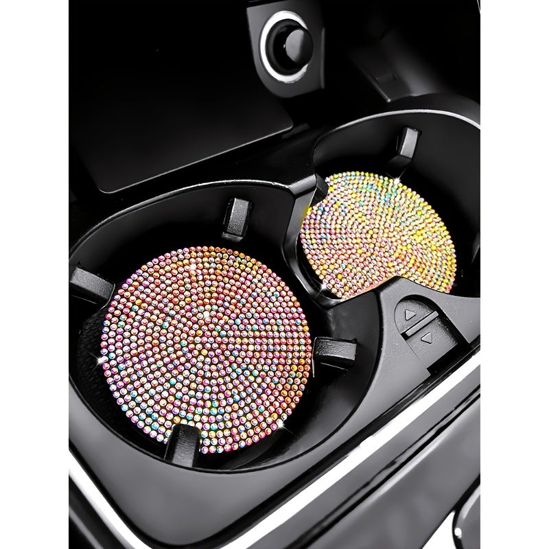 Автомобильные подстаканники с искусственным алмазным принтом, противоскользящая блестящая отделка со стразами, украшение для держателя стакана