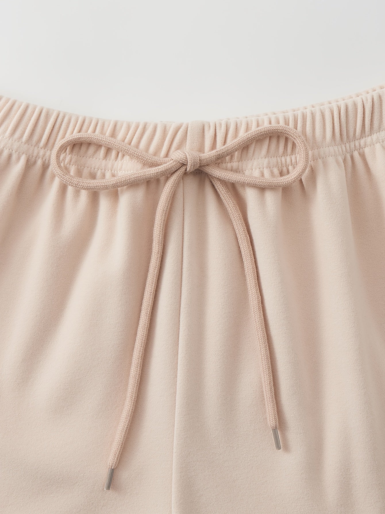 Women's 3-Piece Lounge Set Crew Neck Top and Lace-Up Pants Solid Color Micro Elastic Polyester