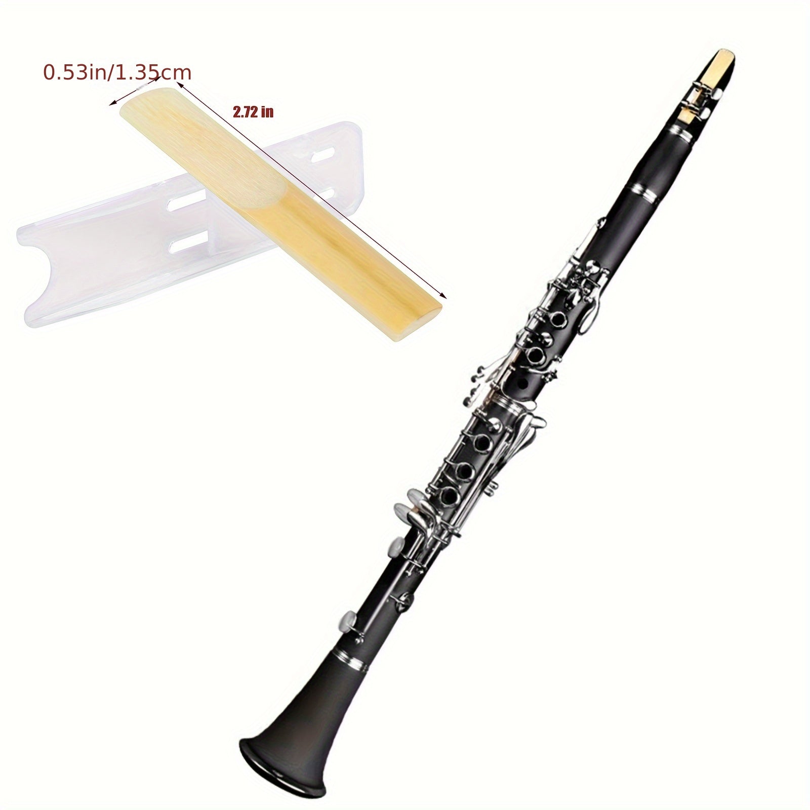 Premium Bb Clarinet Reeds Set 10 Pieces Strength 2.5 Handcrafted with Plastic Cases