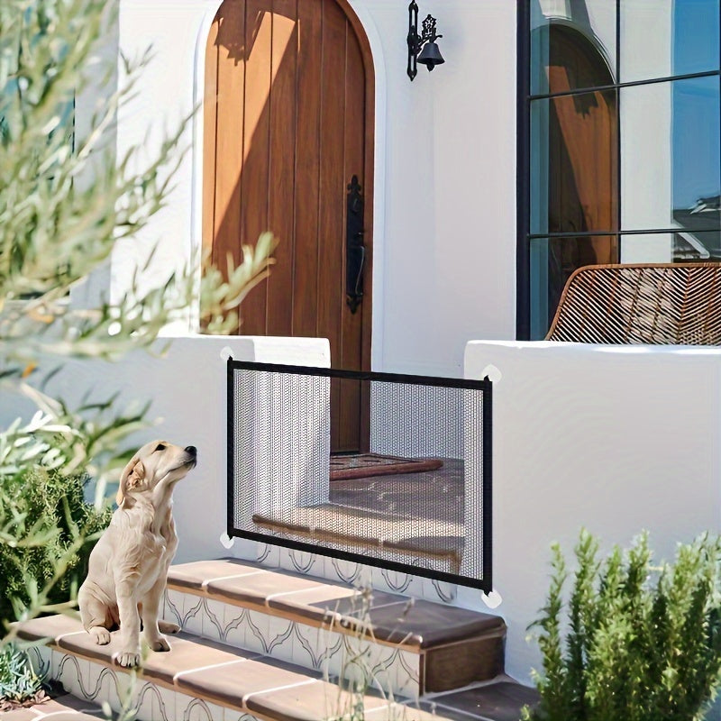 Synthetic Pet Safety Barrier for Dogs and Cats Indoor Mesh Fence Non-Drill Installation