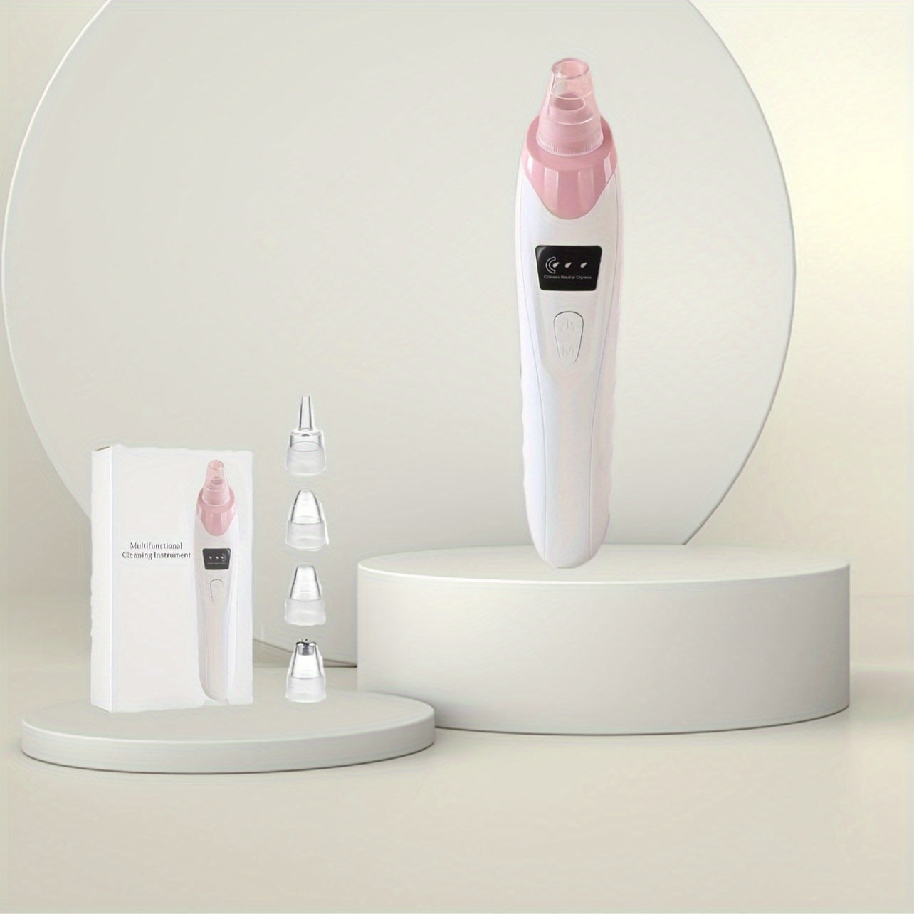 Facial Cleansing Device for Men and Women with 3 Suction Levels and 5 Probes USB Rechargeable